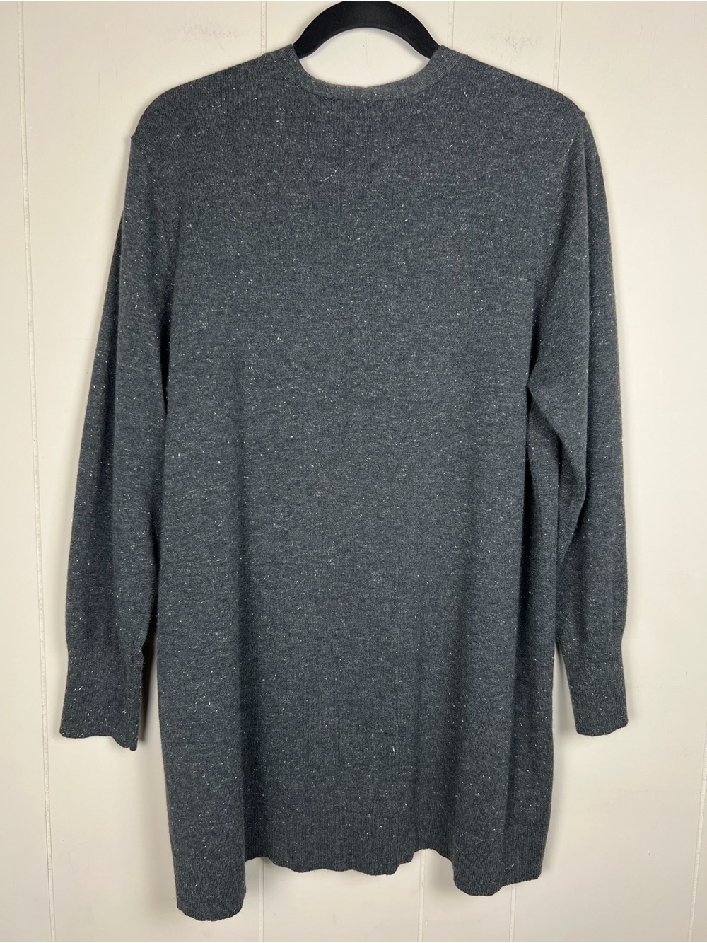 Chico's Dark Gray Open-Front Sparkle Cardigan Women’s Size XL (3) - Picture 3 of 9